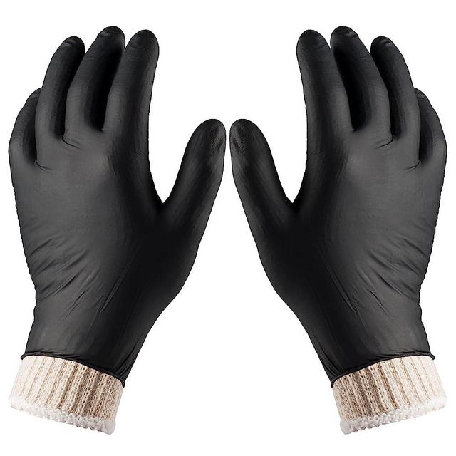 Nechtik BBQ Gloves 4 Cotton Glove Liners and 100 Disposable Gloves Washable Cotton Liners Powder Latex Free Nitrile Gloves