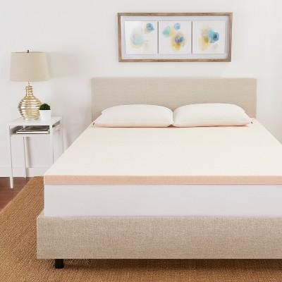 Queen 2" Copper Infused Gel Memory Foam Mattress Topper Beige - CopperFresh