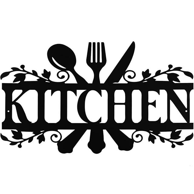 Kitchen Metal Sign, Kitchen Signs Wall Decor Rustic Metal Kitchen Decor Sign, Country Farmhouse Decoration for Halloween Your Home, Kitchen, or Dining Room, 14 x 8.8 Inches (Classic Style)