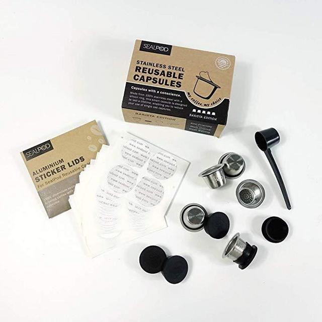 Reusable Nespresso Capsules - Sealpod Stainless Steel Refillable Pods for Nespresso Machines (5)