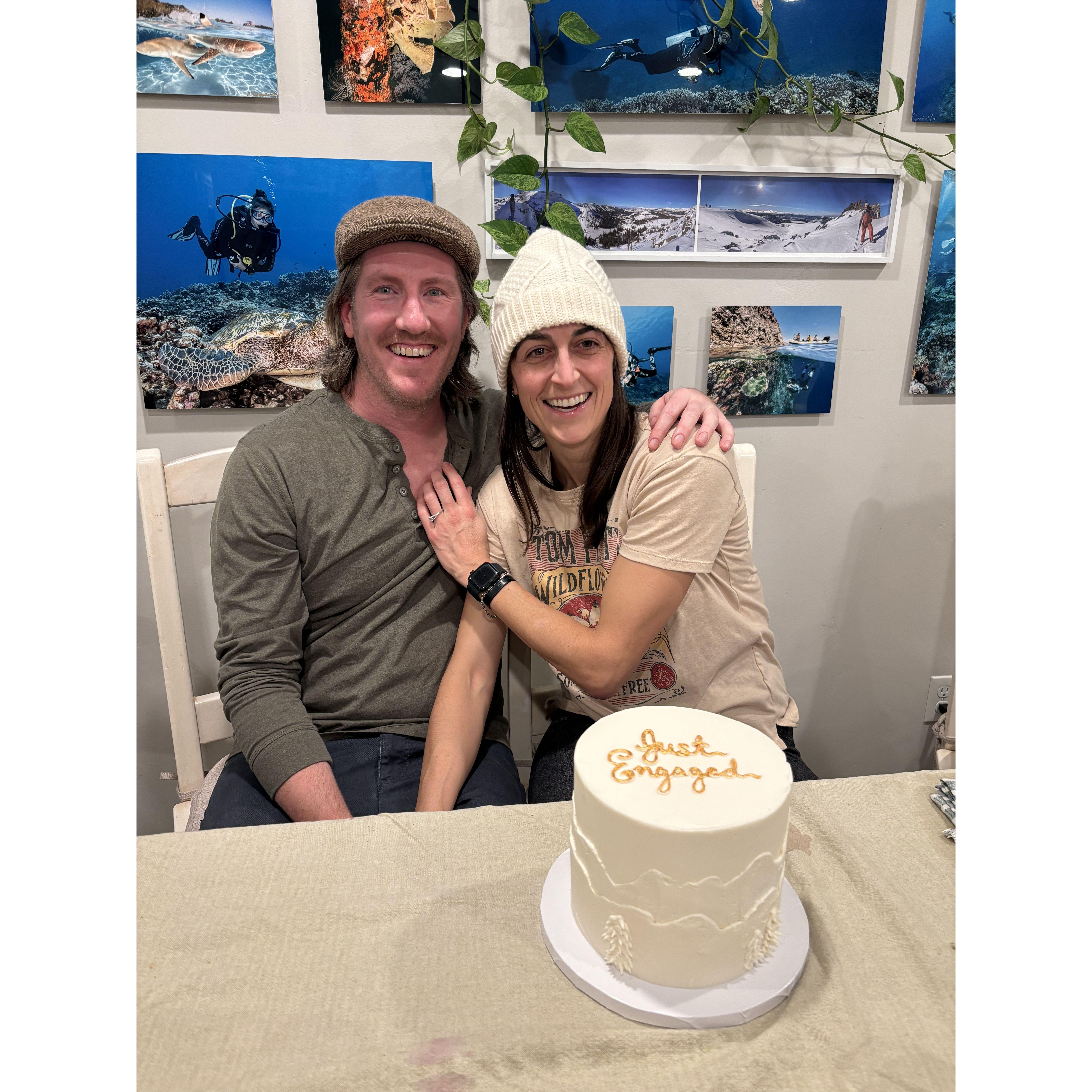 Celebrating our engagement with the family!