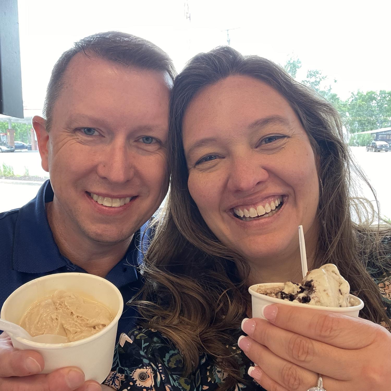 After the first proposal we went and got ice cream to celebrate before we started to make calls to tell people about our engagement.