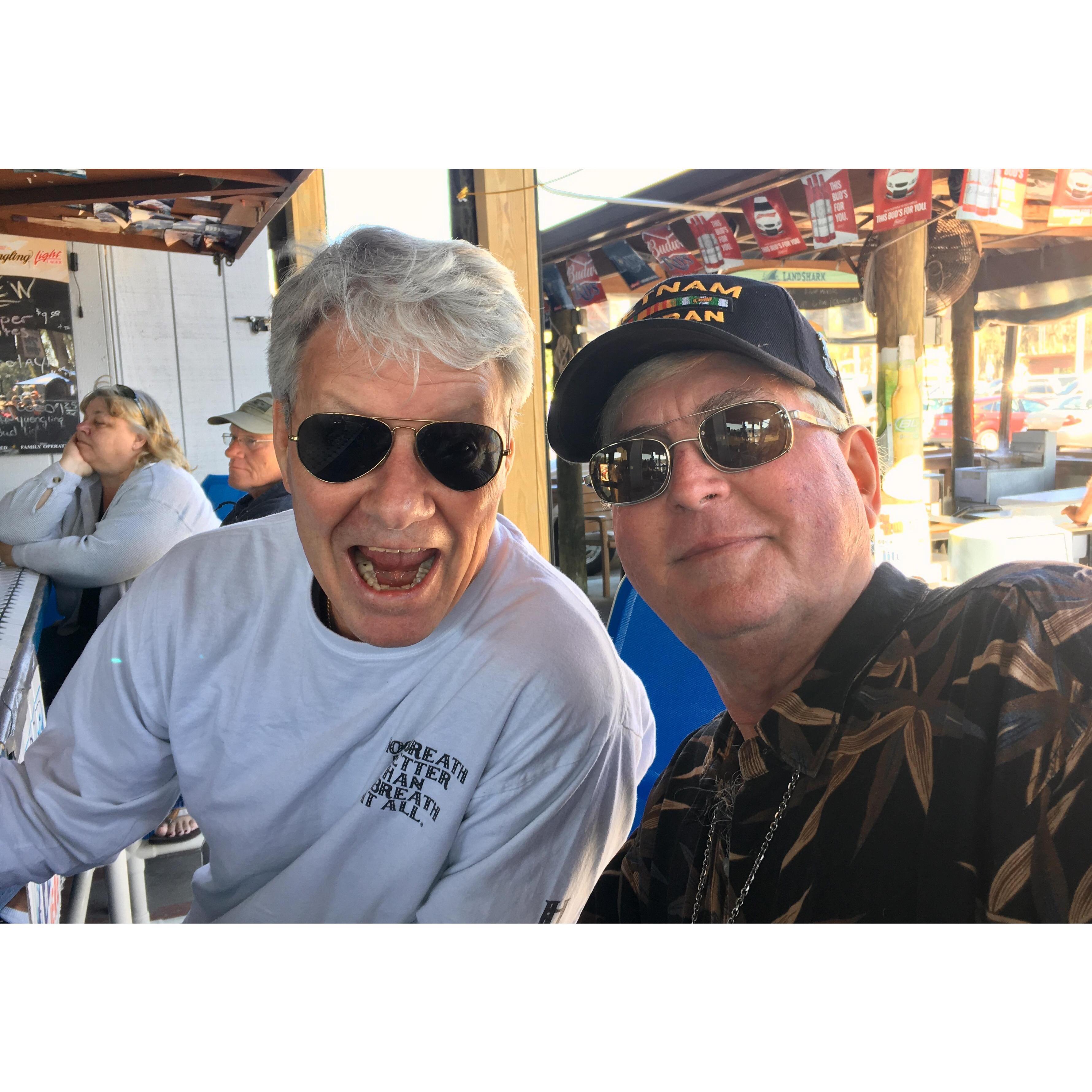 Craig and another squid (Navy)  at The Shed in Old Homosassa, FL