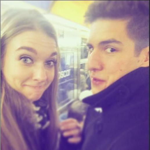 This is the very first photo we ever took together! We were on the subway, late to get to ...somewhere we don't remember... and we were proving we were on the way!