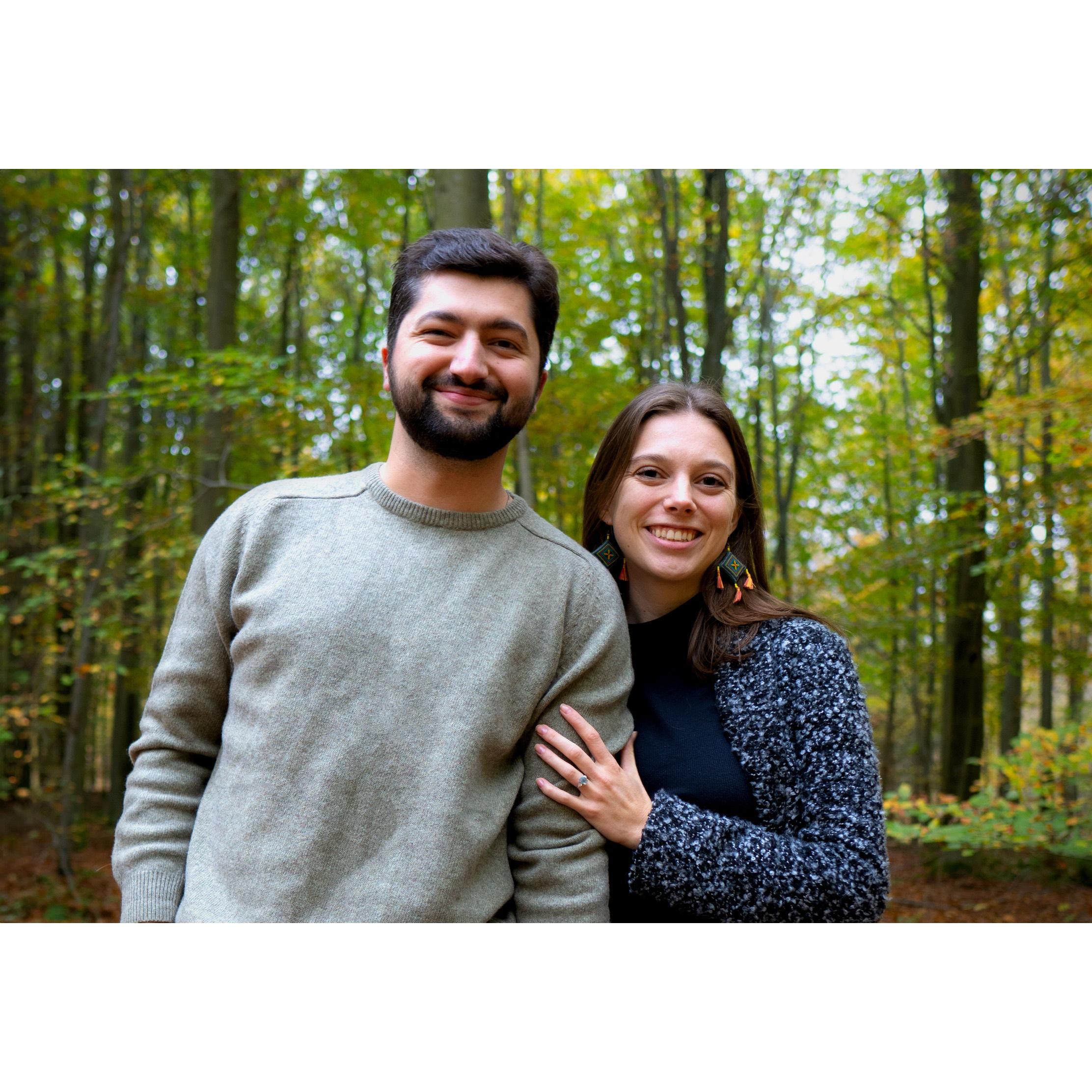 We took some photos in these Danish woods the day after we got engaged