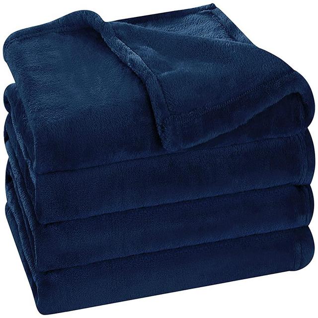 Utopia Bedding Fleece Blanket Queen Size Navy Luxury Bed Blanket Fuzzy Soft Blanket Microfiber