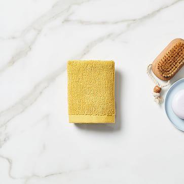 Organic Textured Towel, Washcloth, Dark Horseradish