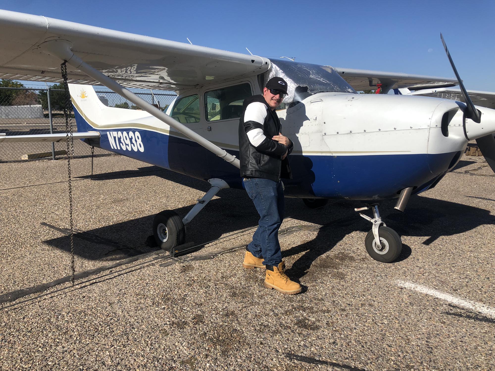 Right after our first flight together!