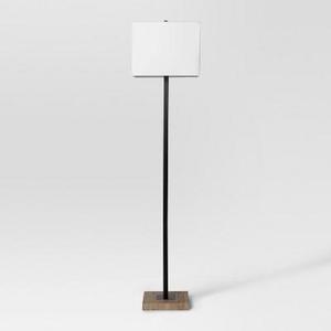 Modern Wood Square Floor Lamp Black - Project 62™