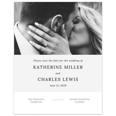 White Simple Wedding Digital Save the Date - Stevens Photo