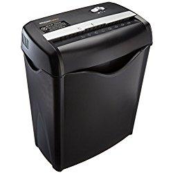 AmazonBasics 6-Sheet Cross-Cut Paper Shredder and Shredder Sharpening & Lubricant Sheets (Pack of 12) Bundle