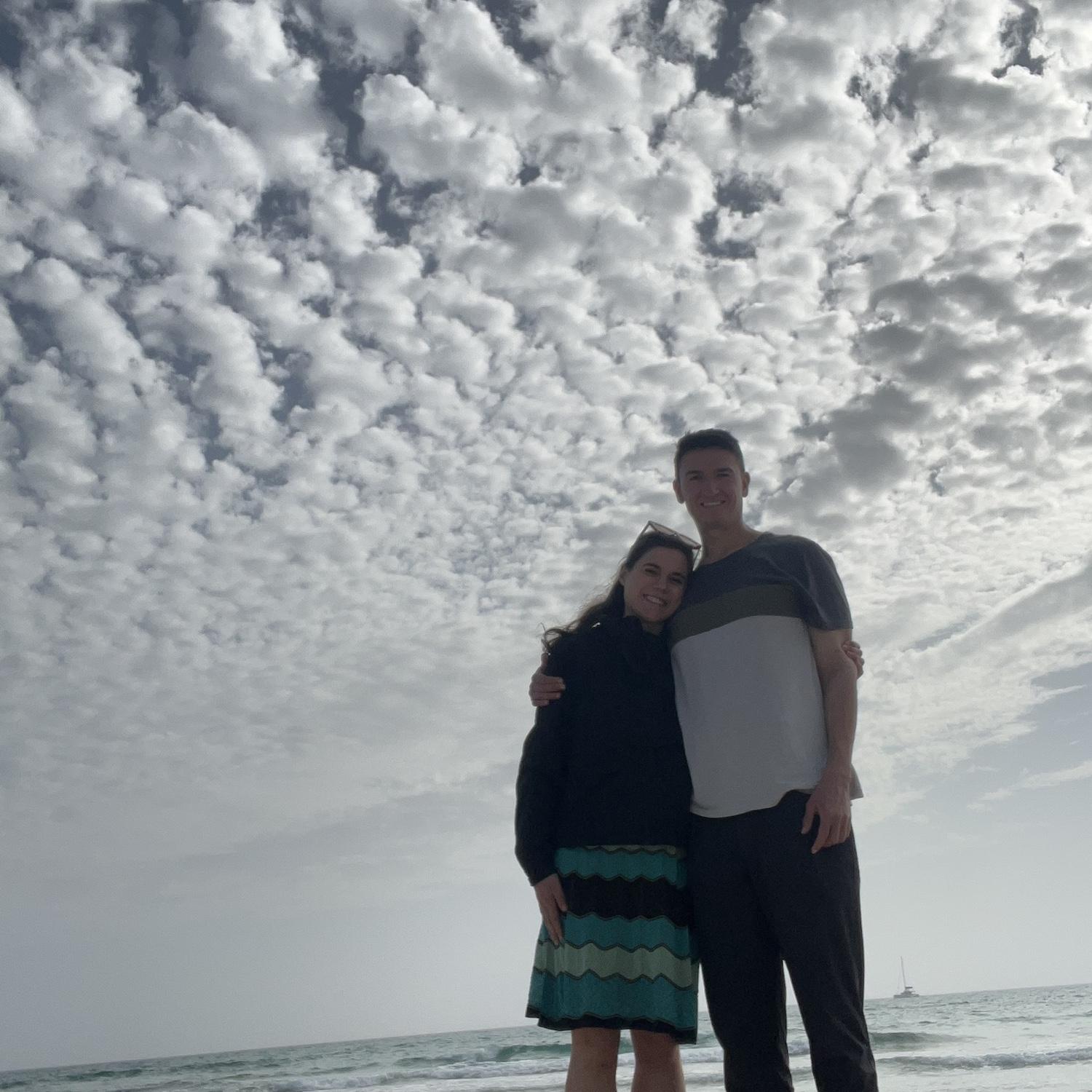 Timer selfie on a windy day in Mallorca 

We drove to a beach on the southern coast after a wonderful lunch of zucchini fritters and rosé.