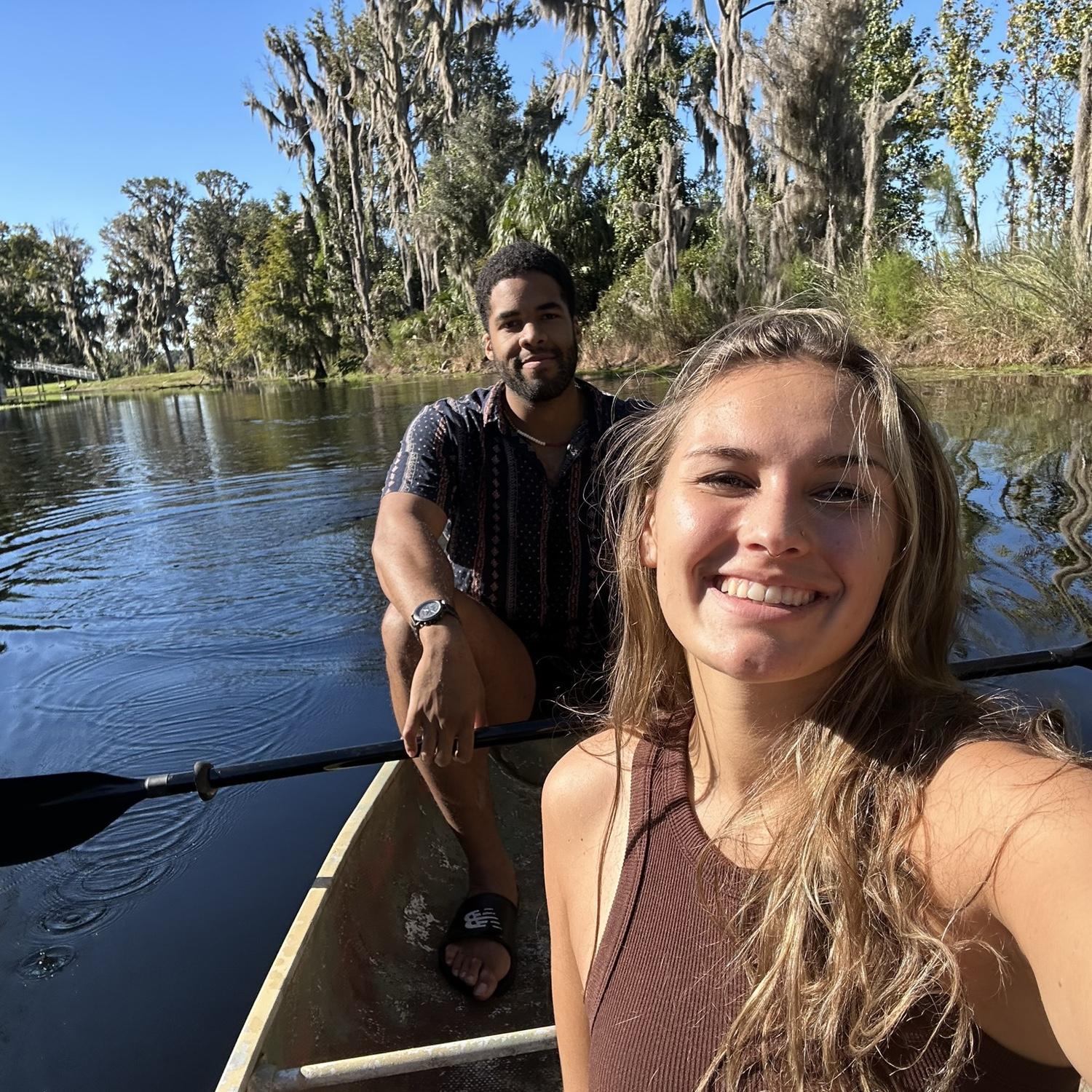 Celebrating our 1 year anniversary in an RV along a peaceful lake 🐦