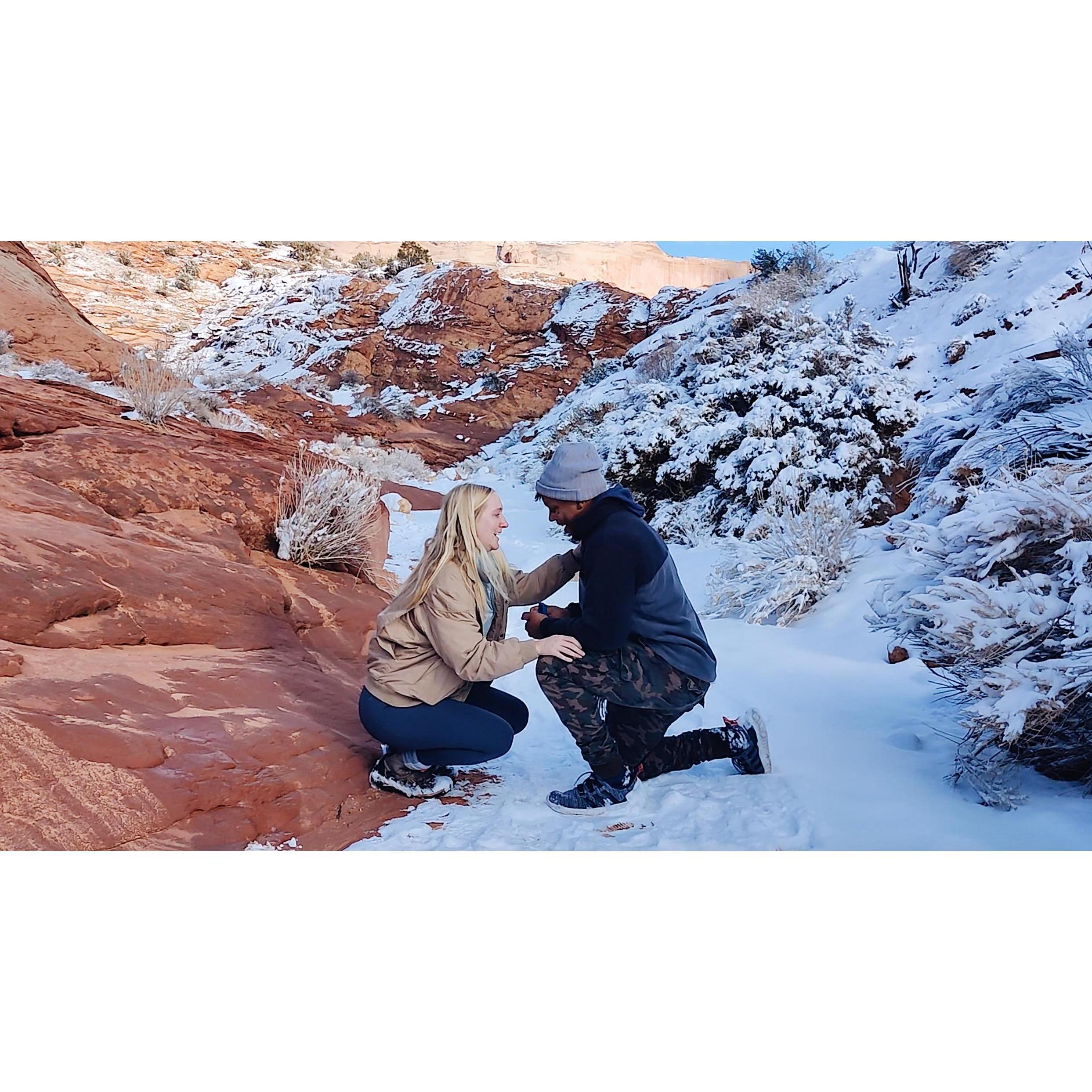 Rod set up his phone on a tripod to capture his epic proposal