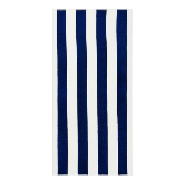 Navy Classic Awning Striped Pool Towel