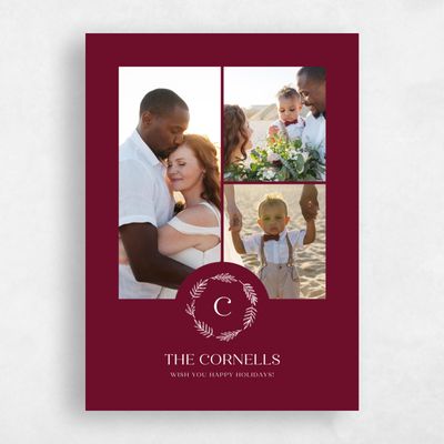 Burgundy, Red Holiday Card - Stonebridge