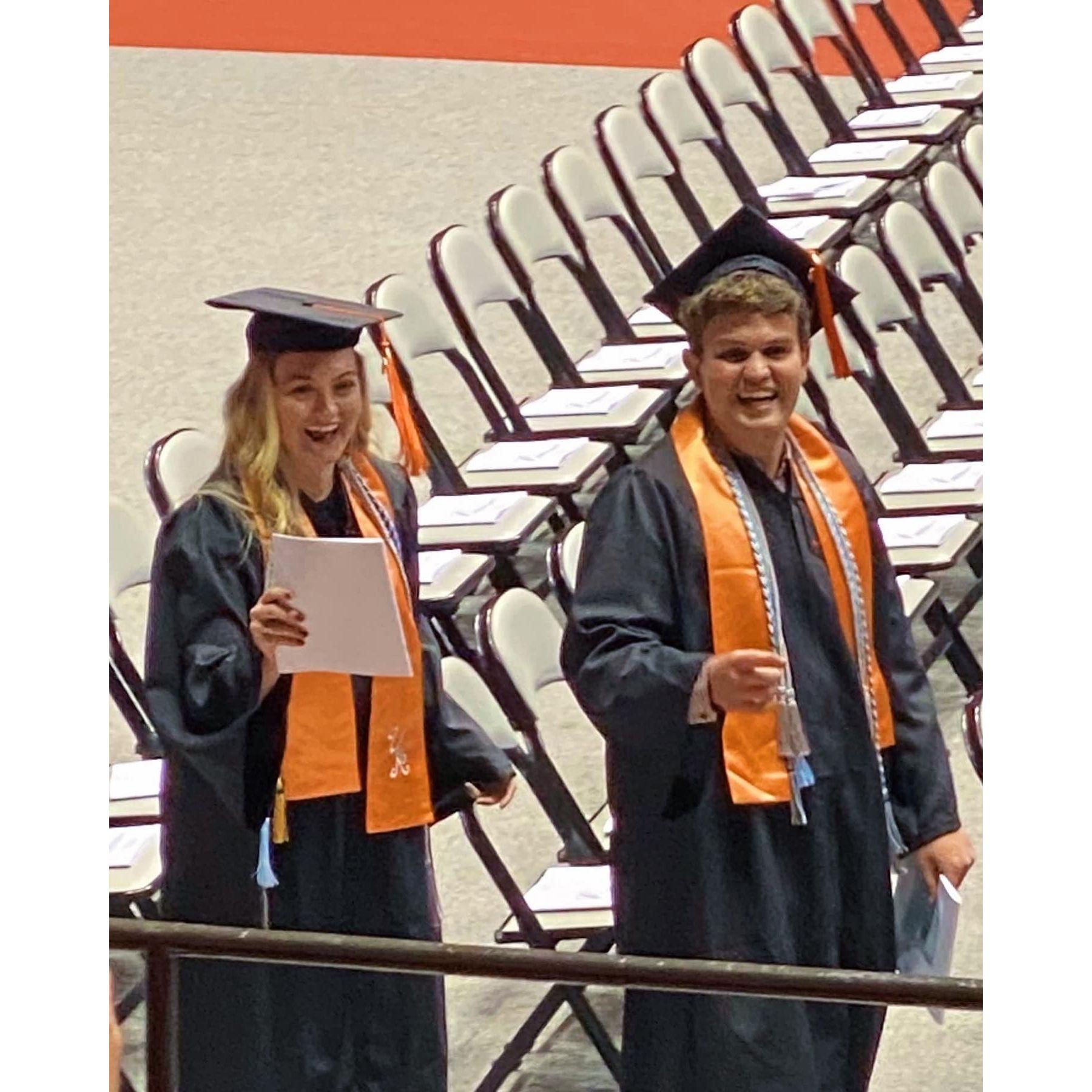 We showed up at a point in graduation lineup where we were one of the last people to walk across the stage! A funny memory we won't forget