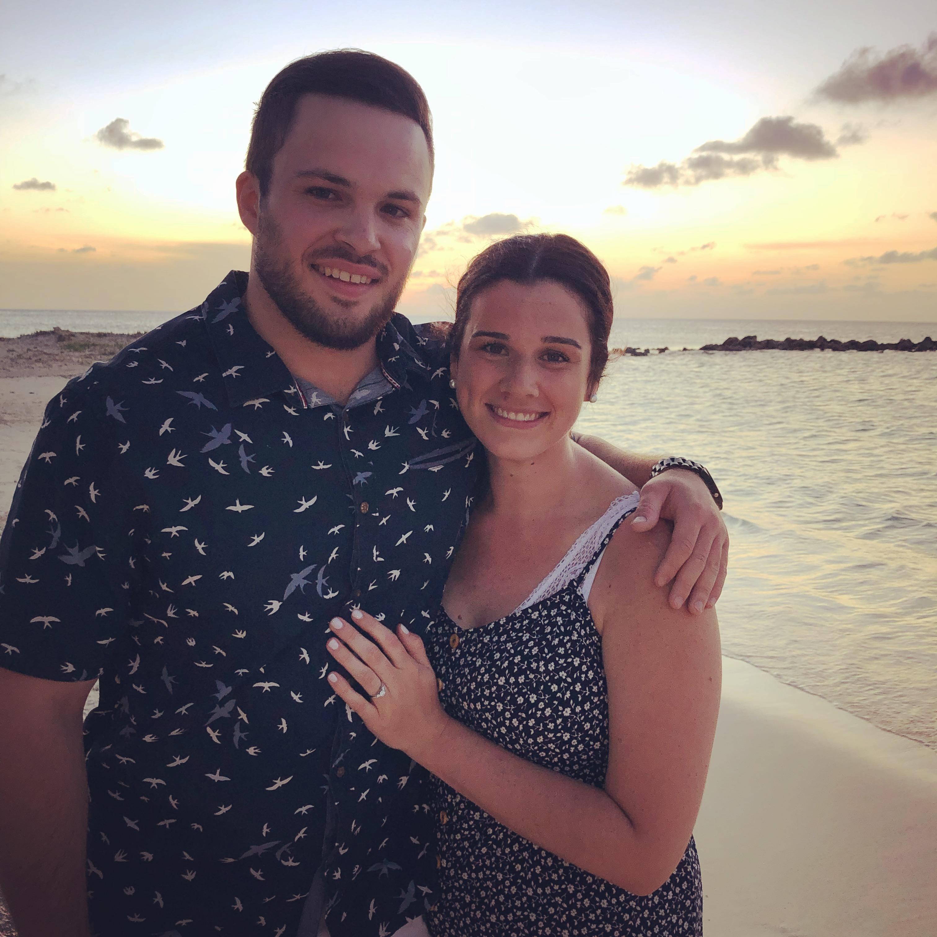 This picture was the moment after Kevin proposed on the beach in Aruba!