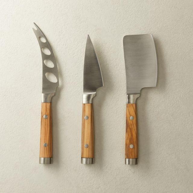 Olive Wood Cheese Knives Set of 3