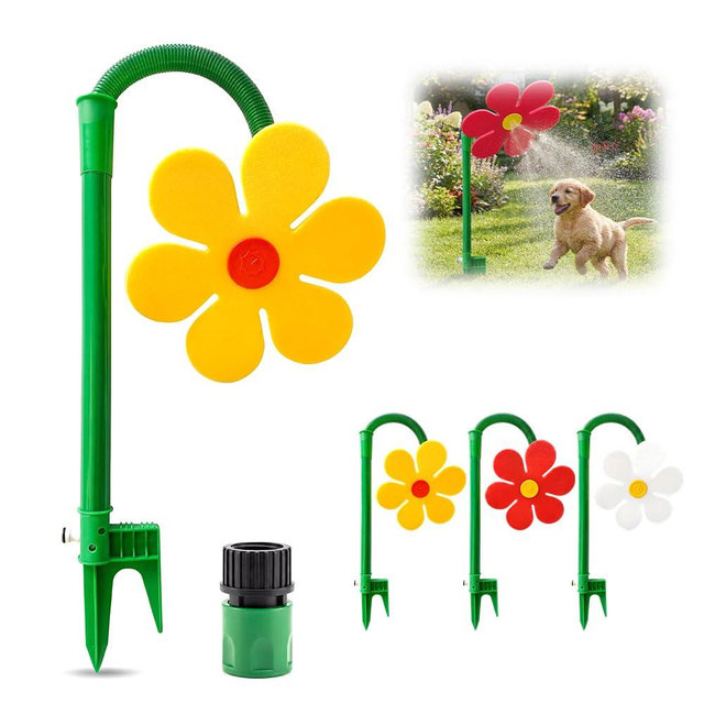 Crazy Daisy Sprinkler, 2026 New Crazy Dancing Flower Water Sprinklers 360° Rotating Sun Flower Dancing Daisy Lawn Sprinkler for Dogs Yard Garden Funny Watering (Yellow)