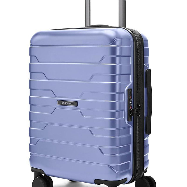 BAGSMART Carry On Luggage 22x14x9 Airline Approved with Spinner Wheels,Lightweight 20 Inch Luggage with TSA Lock,Expandable Hard Shell Carry On Suitcases for Men Women,Slate Blue