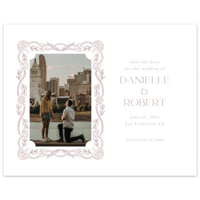 Grayed Mauve, Pink Wedding Digital Save the Date - Estella Photo
