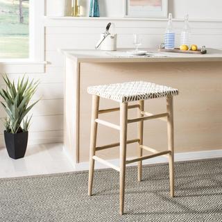 Kaleo Woven Leather Barstool