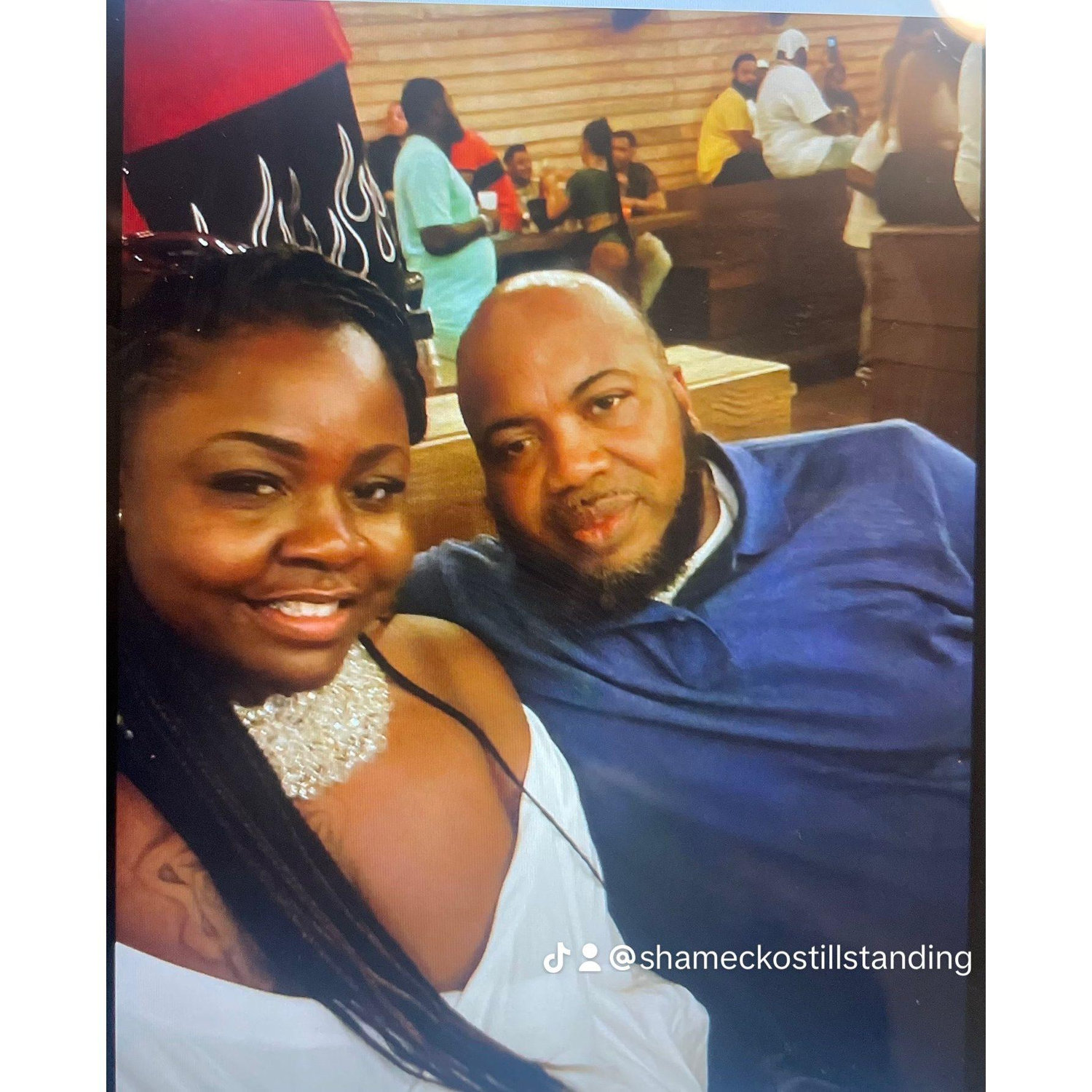 Us in the middle of our storm . When we linked up you couldn't tell if we was together or apart. that's when you know it's ment to be !!!