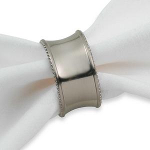 Beaded Elegance Napkin Ring in Brushed Nickel