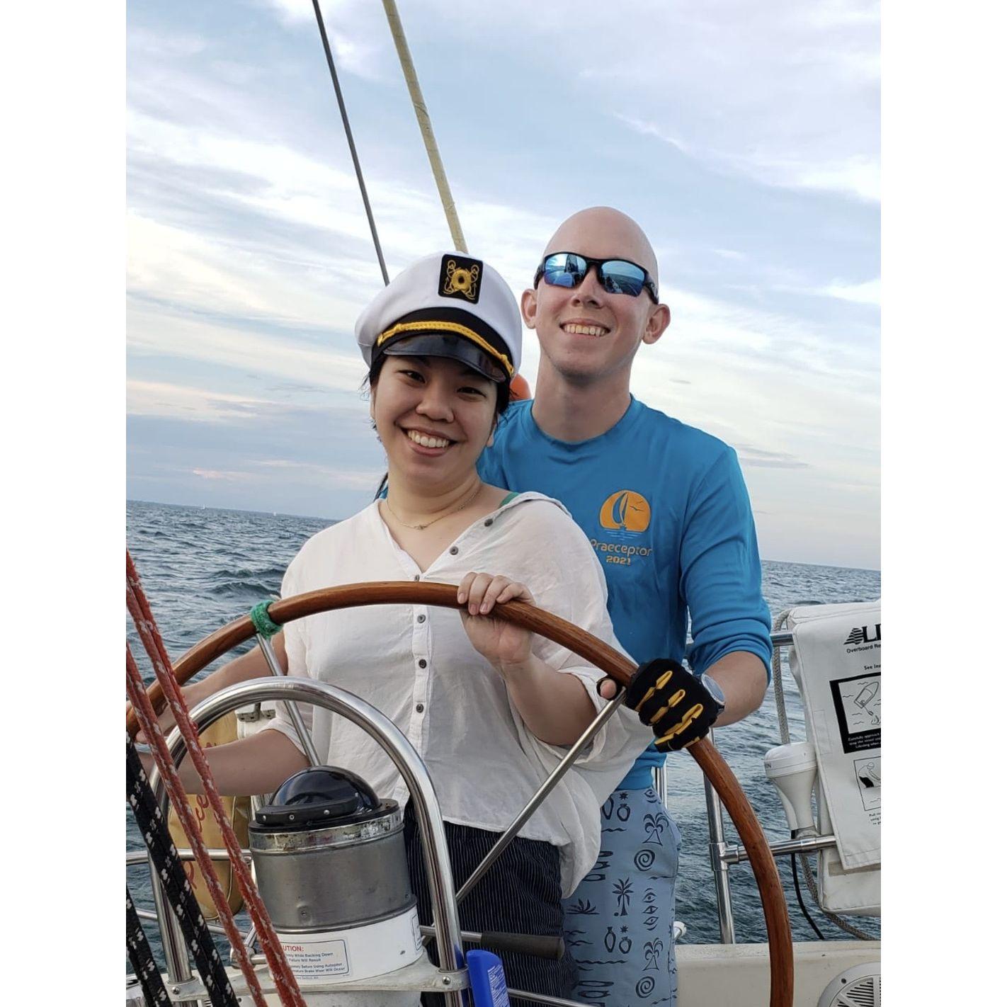 Grace's first time sailing