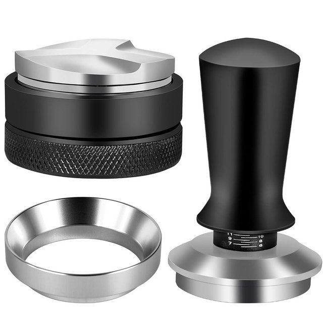 Reoszeank 54mm Espresso Accessories Kit, Espresso Distribution Tool, Spring Loaded Calibrated Tamper and Dosing Funnel Set, Coffee Distributor Leveler Fits Breville 54 mm Machines and Portafilter