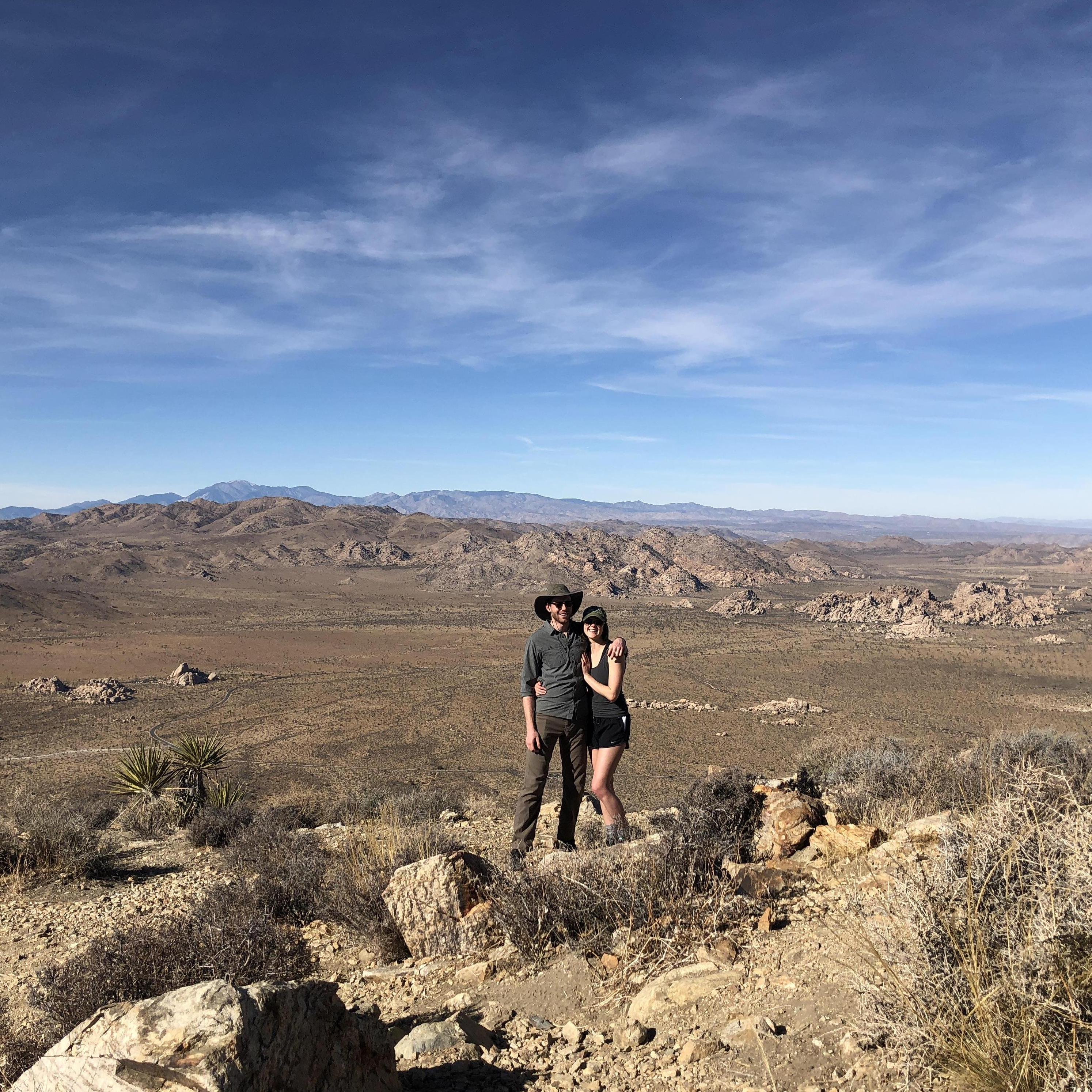 Cora and Cary's first photo together, in Joshua Tree National Park in 2017.