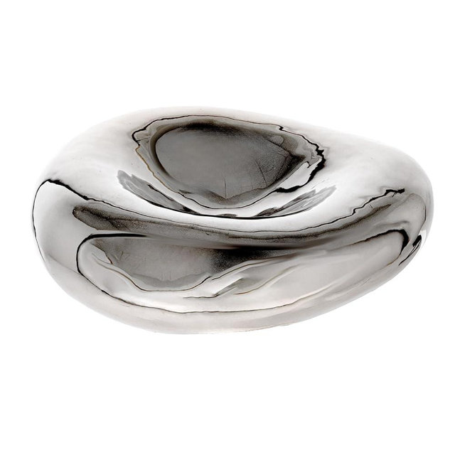 Bloomingville Decorative Stoneware Bowl, Chrome Glaze