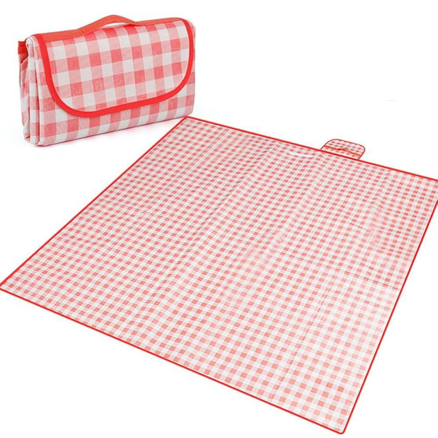 80" x 80" Outdoor Picnic Blanket, Oversized Compact Beach Mat, Extra Large Sandproof Waterproof Mat， Portable and Lightweight Blankets for Grass, Beach, Travel, Camping, Concert, Handy Tote (Red)