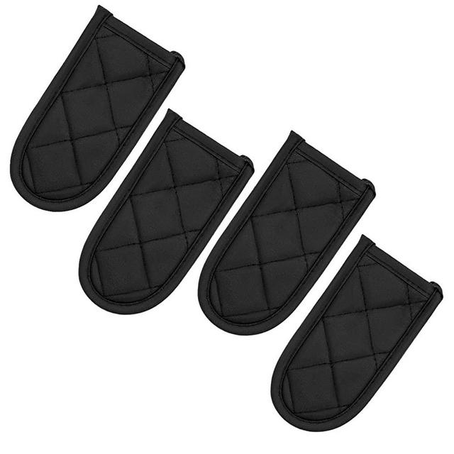 Evoio Hot Handle Holder, Cast Iron Skillet Handle Covers, Non-Slip Machine Washable Pot Holder Sleeves for Kitchen,BBQ and Baking (4-Pack Black)