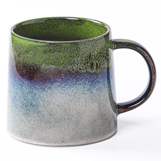 Garnome Large Ceramic Coffee Mugs, 20 oz Handmade Pottery Mug, Big Tea Cups with Handle for Office and Home, Dishwasher and Microwave Safe (Light Green)
