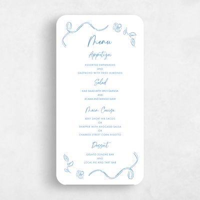 Blue Rounded Wedding Menu - Hamilton