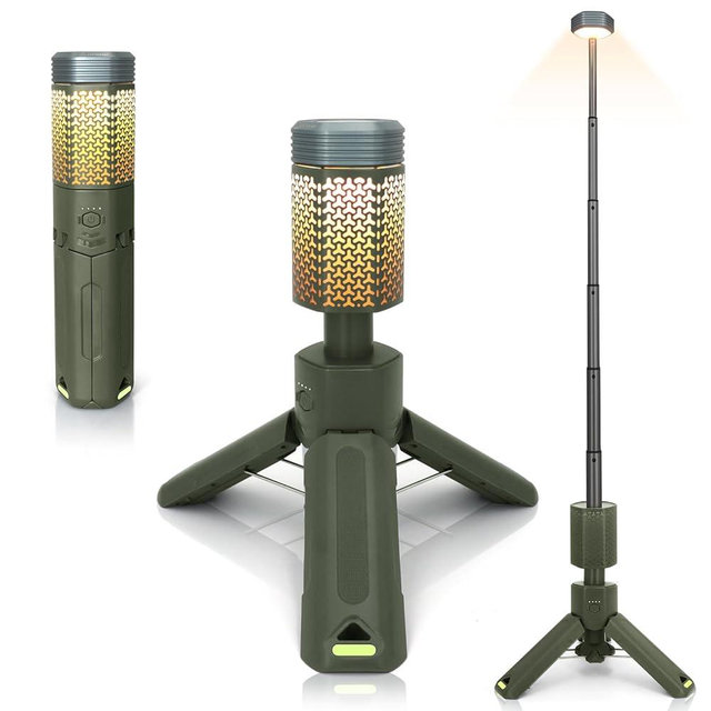 Telescopic Camping Lights,Portable Camping Lantern with Storage Bag,10500mAh Rechargeable Outdoor Adventure Emergency Light,Waterproof LED Work Lights with Magnetic (Light Green)
