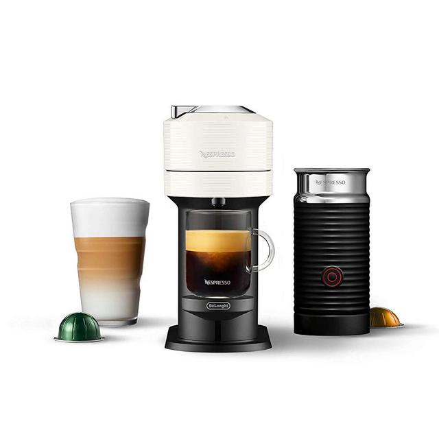 Nespresso by De'Longhi ENV120WAE Vertuo Next Coffee and Espresso Maker, with Aeroccino Milk Frother, White