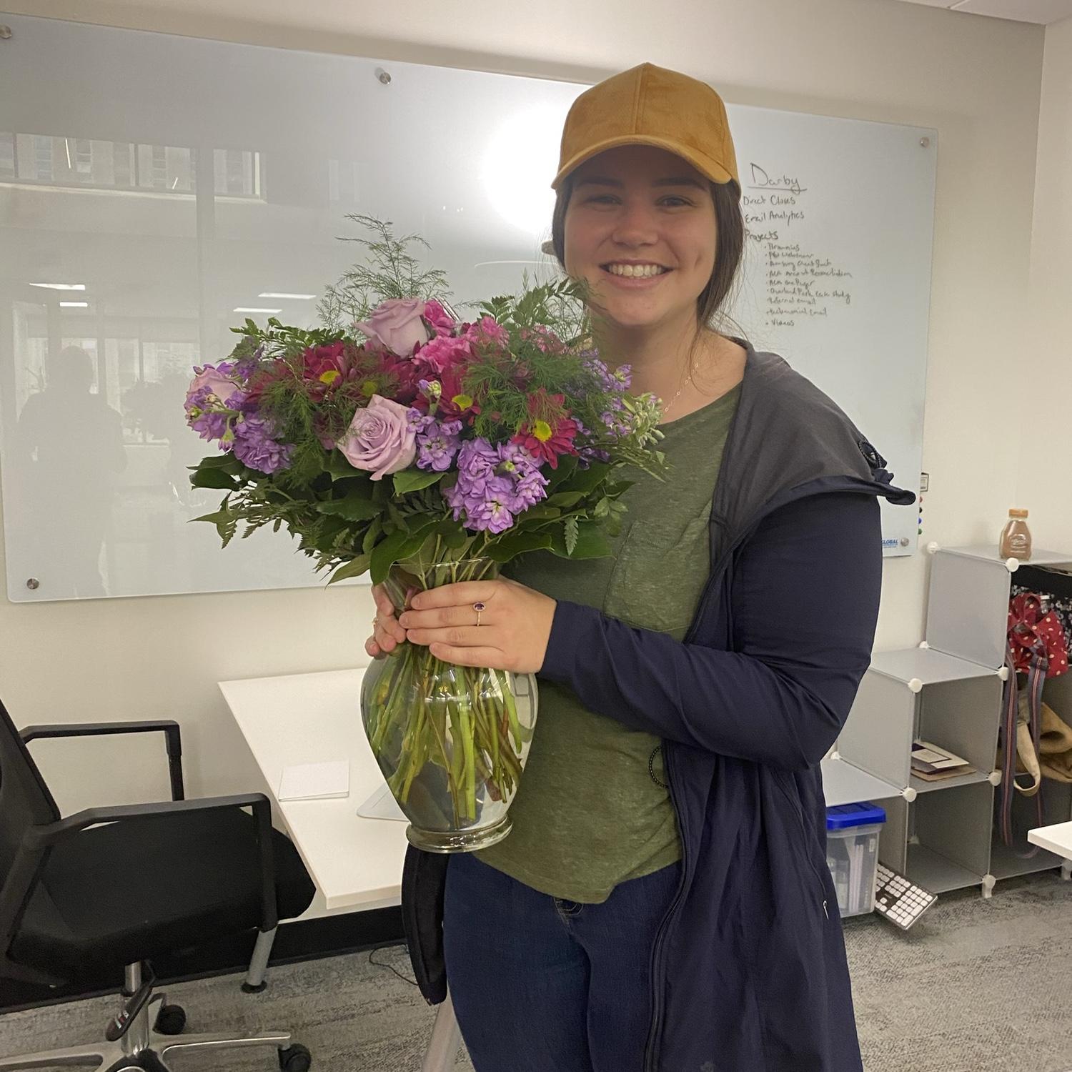 The first flowers Rhett got me! By finding my office address on the internet