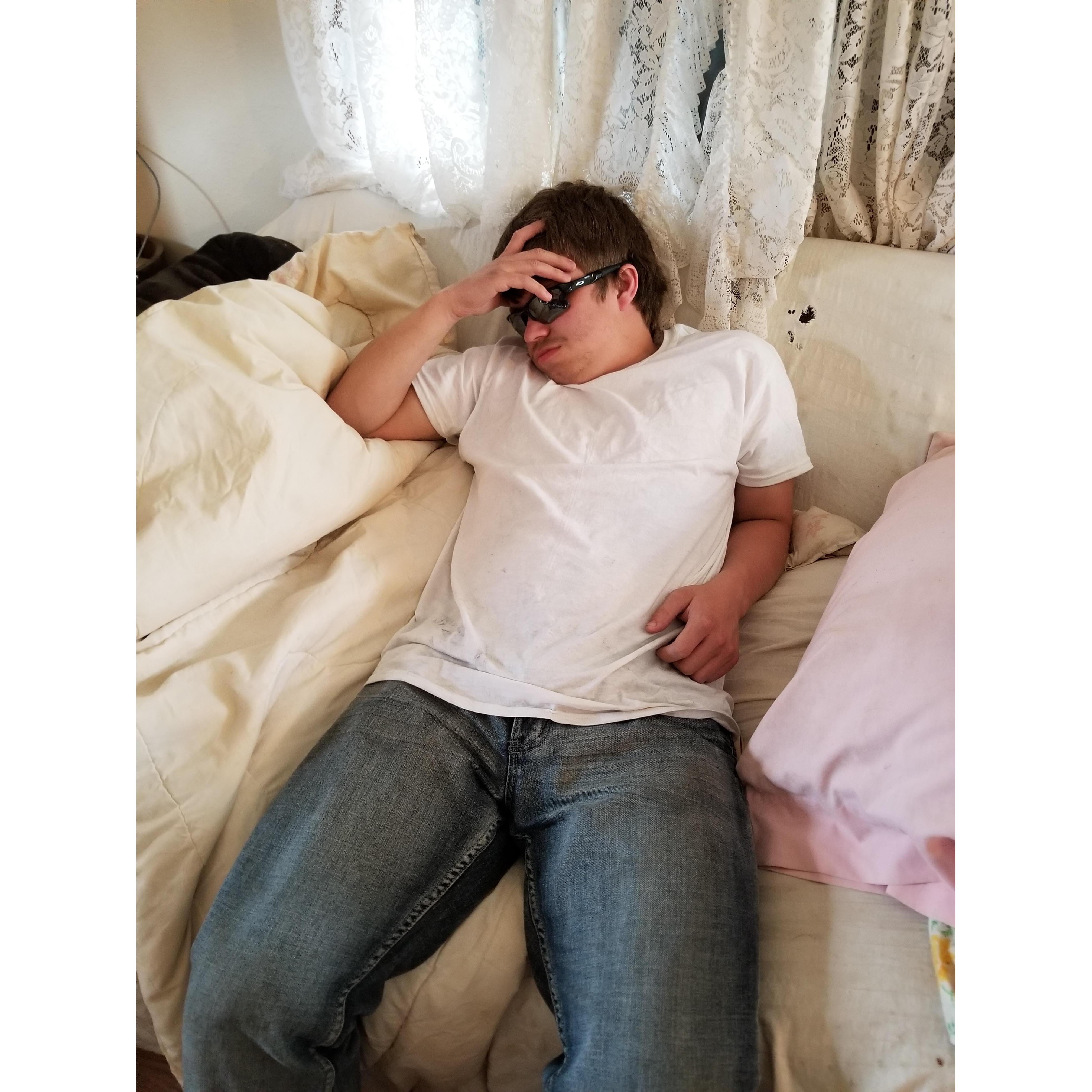 Cody happens to be Mr. Fall Asleep Anywhere Anytime! xD