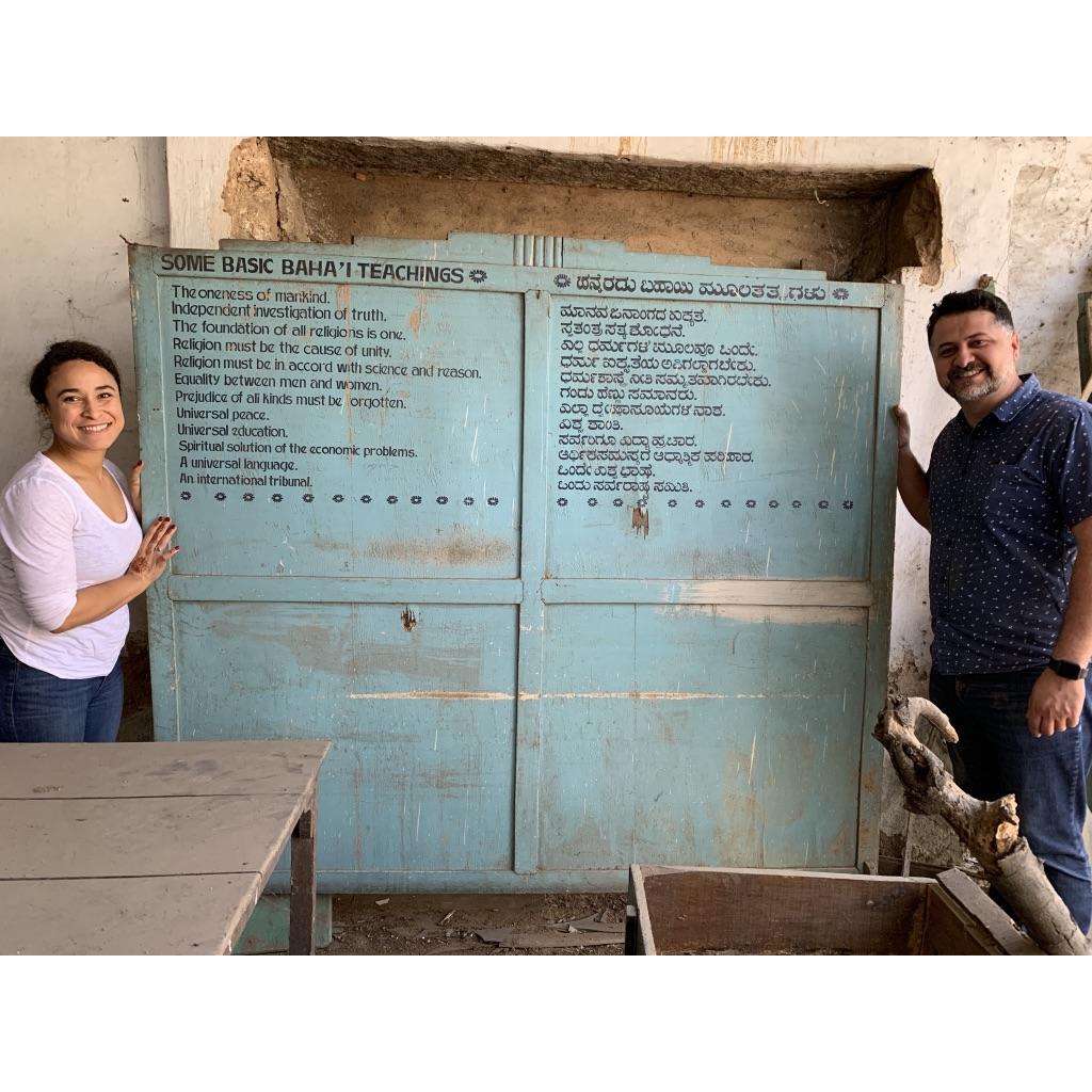Some Basic Baha'i Teachings - Vahid's grandfather posted this sign at his bakery in Bangalore and it often led to meaningful conversations with the locals about how to build a more united world.
