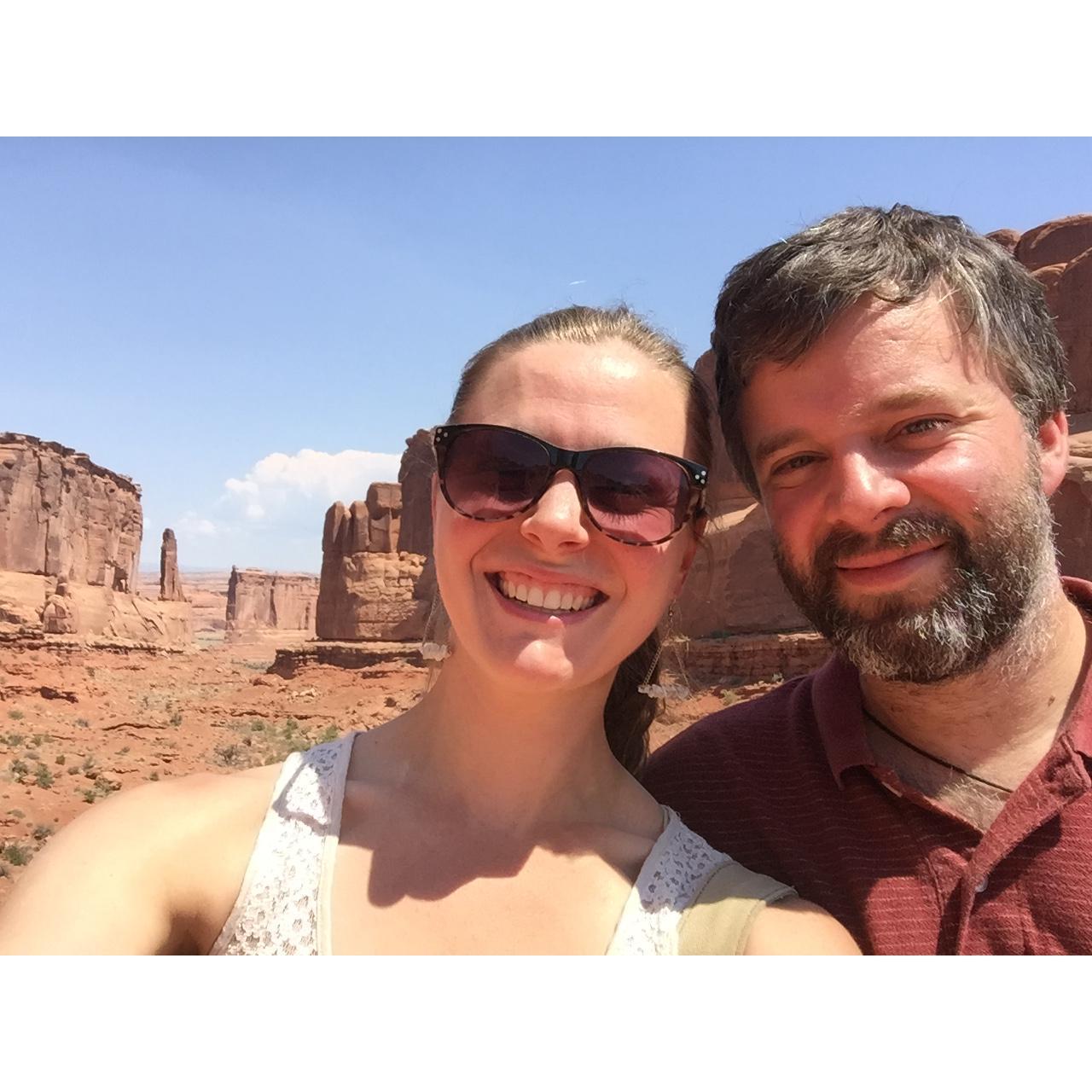 In Moab Utah on our road trip across the country in 2017.