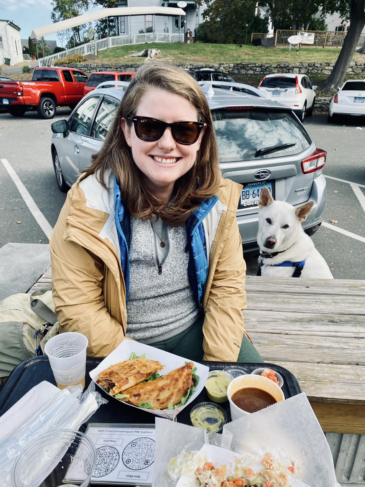Hitting a brewery in Bethel, CT post hike with Leo. October 2021.