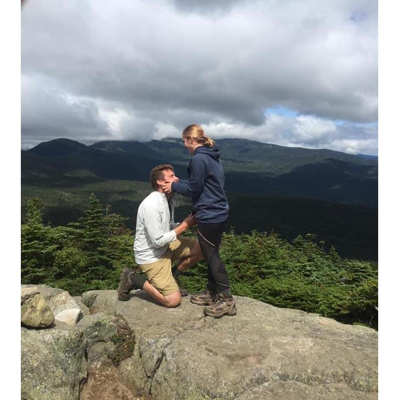 Liam proposed after a 2.5-hour hike to the top of Mount Jackson in the Presidential Range. The day was perfect, and the walk was beyond worth it!