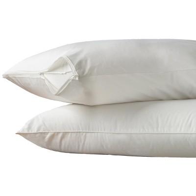 AllerEase 2-Pack Hot Water Washable Pillow Protector -White (Standard/Queen)