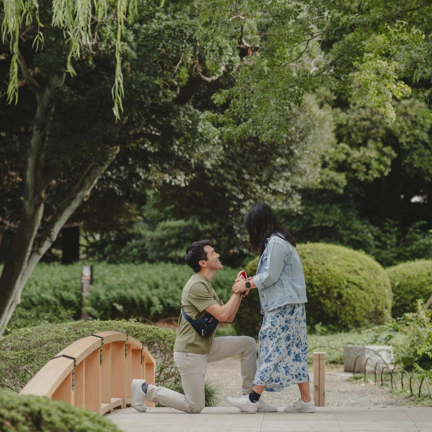 Daniel proposed to Jeewoo on October 11, 2023 in this beautiful garden during our trip to Tokyo!