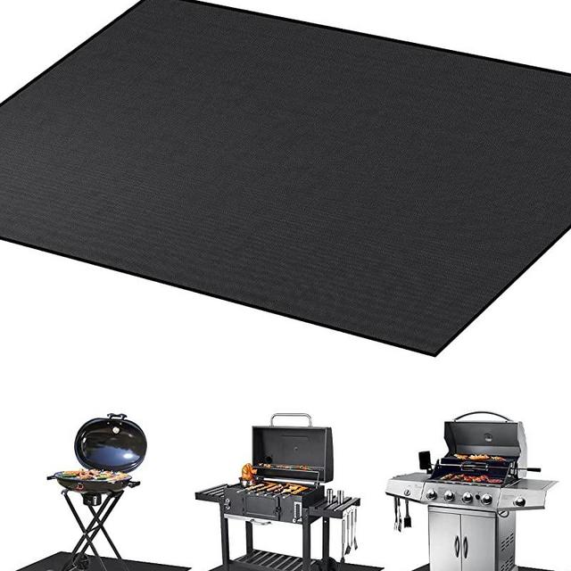 Under Grill Mat, 60×42 inch BBQ Floor mats, Deck Patio Protector Mat, Indoor Fireplace Mats Fire Pit Mats, Fire Resistant, Water Resistant, Oil Proof, Easy to Clean Reusable Outdoor Grill Mat