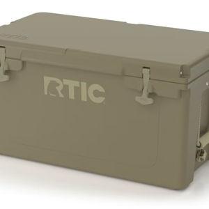 Olive color RTIC 65 QT Ultra-Tough Cooler Hard Insulated Portable Ice Chest Box for Beach, Drink, Beverage, Camping, Picnic, Fishing, Boat, Barbecue