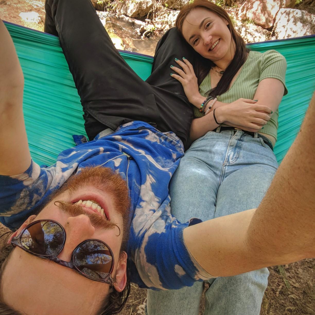 Chaz's tinder stated "My hammock has room for two" - Looks like it worked!